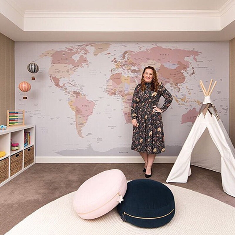World Map Mural custom colours Belinda NDS