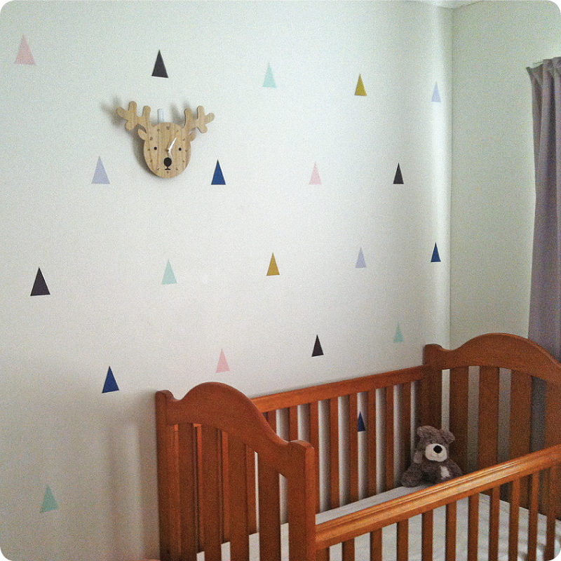 Triangle removable wall stickers decals in Helen Banister home