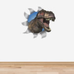 T-Rex wall decal measures 56cm high x 60cm wide