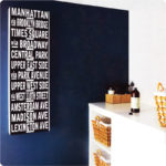 Or as a Destination idea (see here in a custom size) as seen in Home Beautiful.  Walls painted in “Great Void”|Destination wall stickers can become a set of family rules