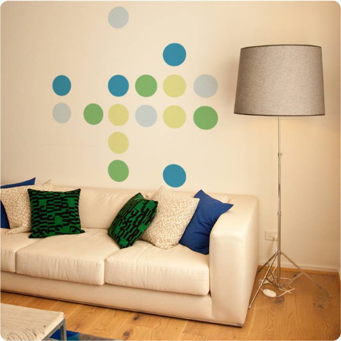 Dots Midi removable wall sticker in living room
