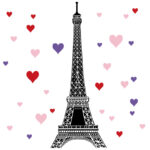 Eiffel Tower in black with hearts included|Eiffel Tower Hearts in the Muller home