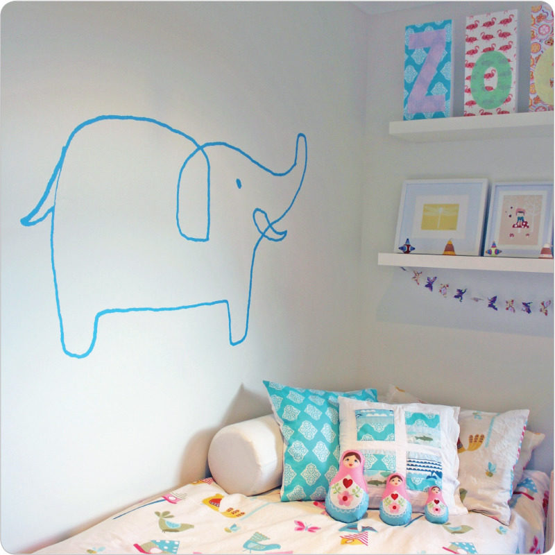 Sophie The Elephant Removable Wall Stickers in a child's room