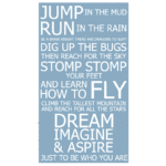 Jump Run Fly removable wall decal in Duck Egg blue