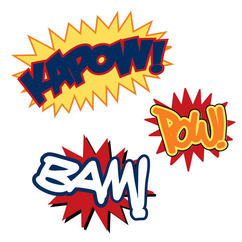 Kapow removable comic wall stickers for boys room