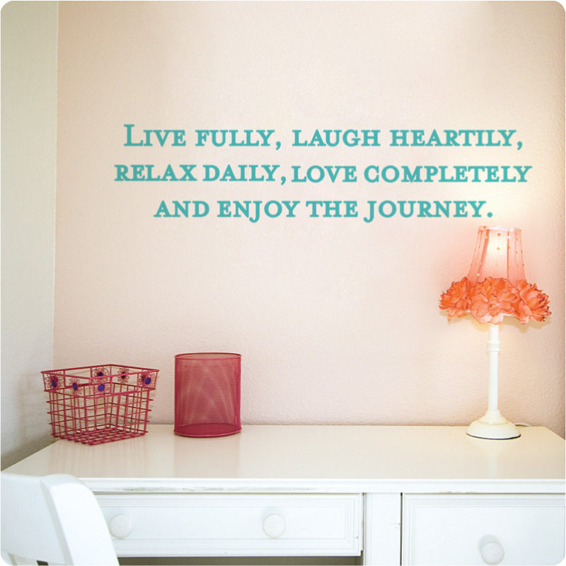 Live quote removable wall sticker behind a study table