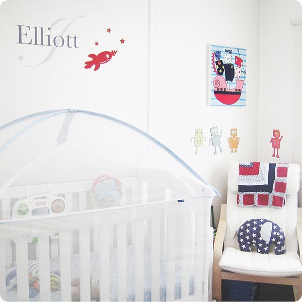 Monogram Removable Wall Stickers with child name Elliott