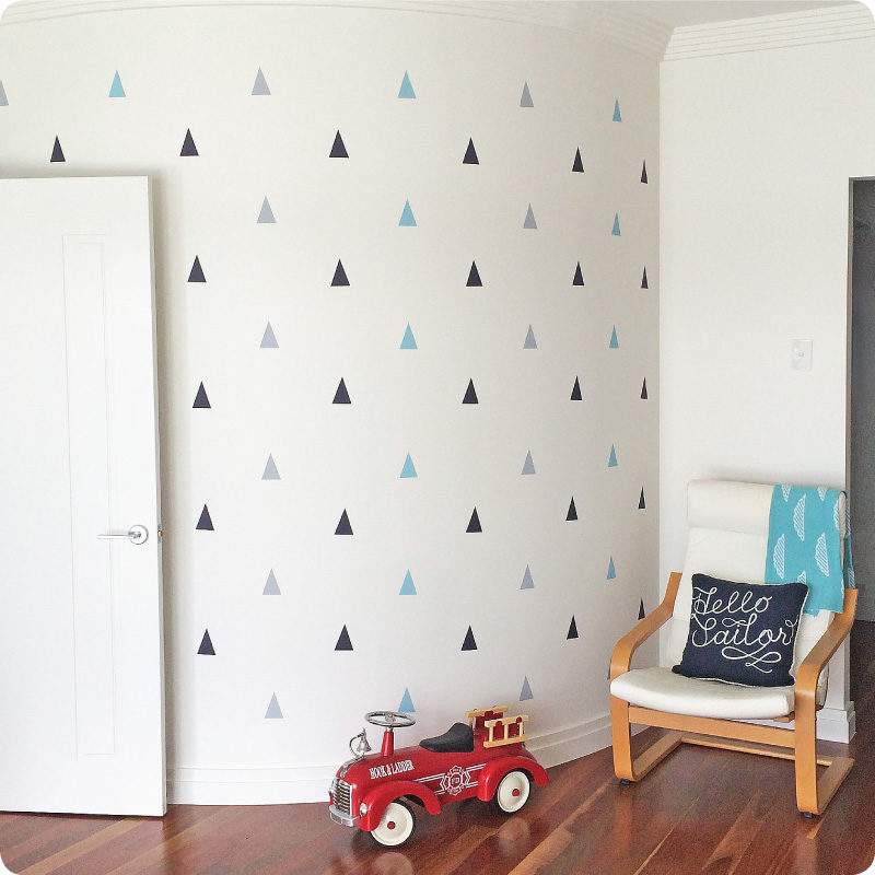 Triangles removable wall stickers Triangles in Light Grey, Dark Blue, Airborne