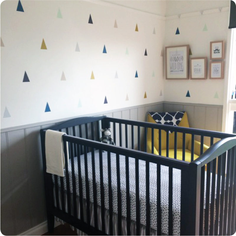 Triangles removable wallpaper Australia for childrens bedrooms