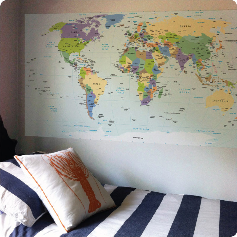 wall decal world map