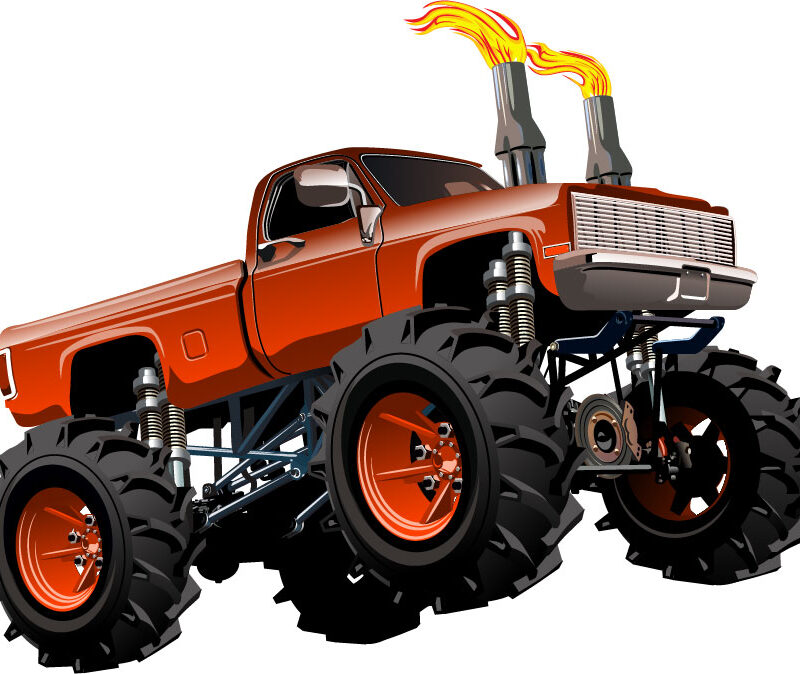 Monster Truck removable wall stickers for boys rooms in red