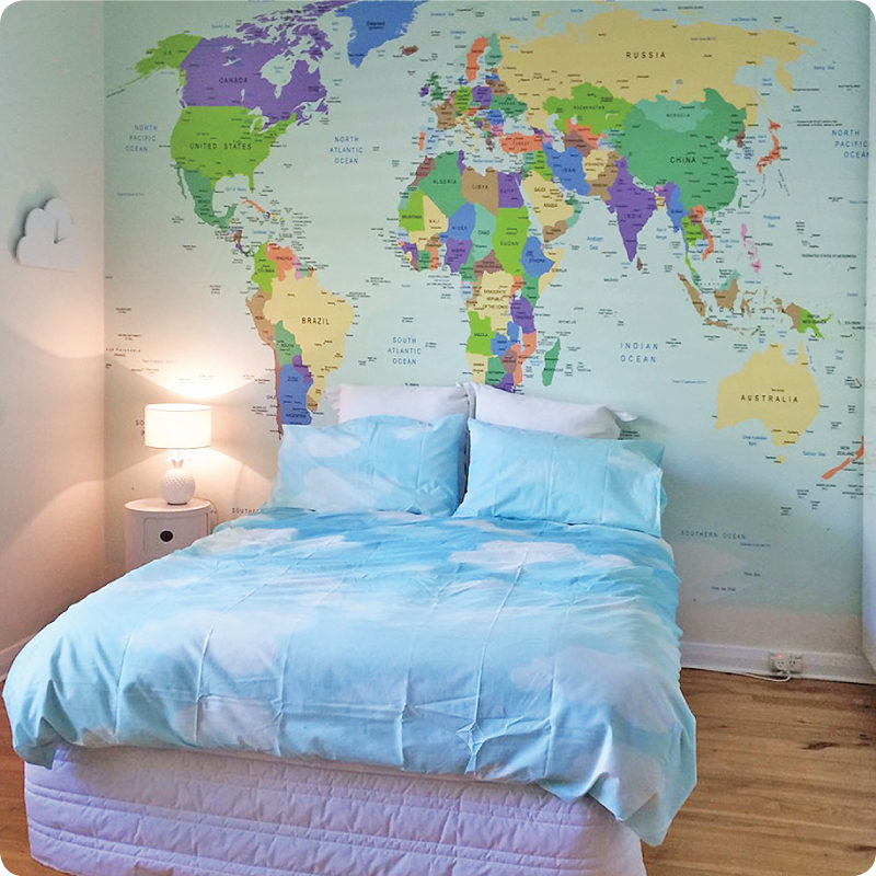 World Map removable Wall Mural Australia