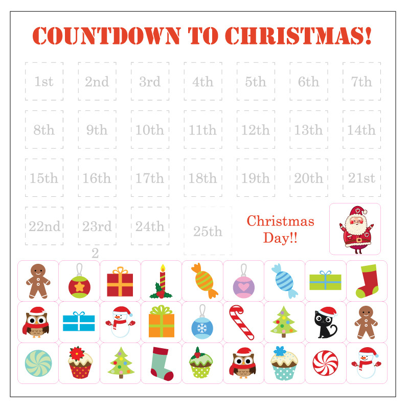 Advent Calendar removable wall stickers