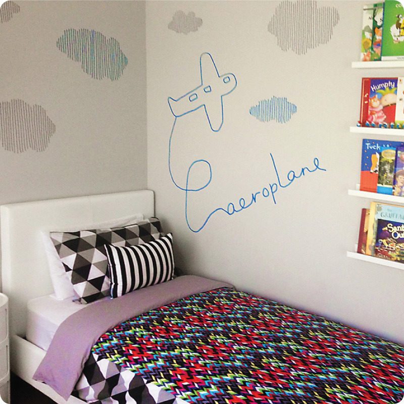 Aeroplane by Jane Reiseger removable wall stickers decals for boys room