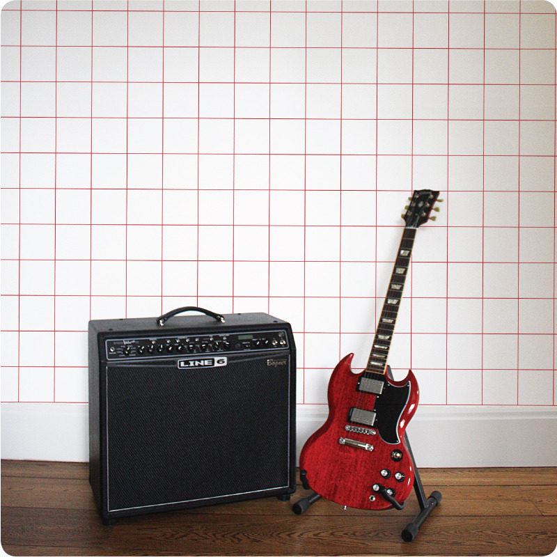 Grid removable wallpaper Australia Australia with electric guitar in front