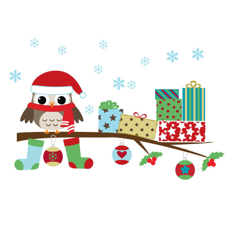Christmas Owl removable wall stickers
