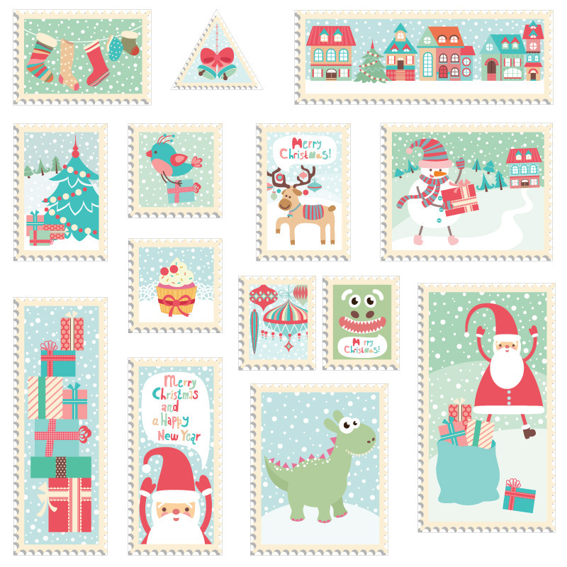 Christmas Stamps removable wall stickers