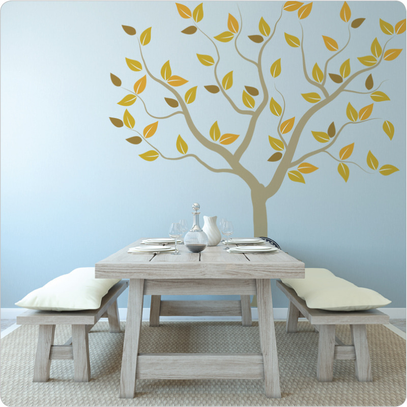 Tree of Seasons removable wall sticker with dining table in front