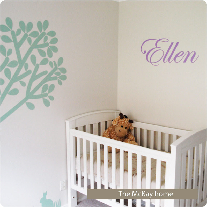 Child name Ellen Custom text removable wall stickers