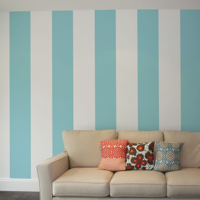 Nautical large stripes removable wallpaper Australia in the Tozer home