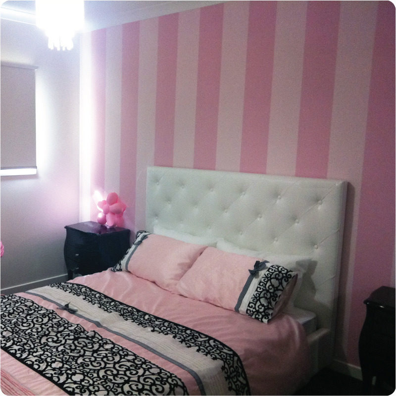 Nautical large stripes removable wallpaper Australia in the Kralj home