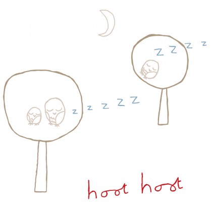 Hoot Hoot removable wall sticker for boy full image