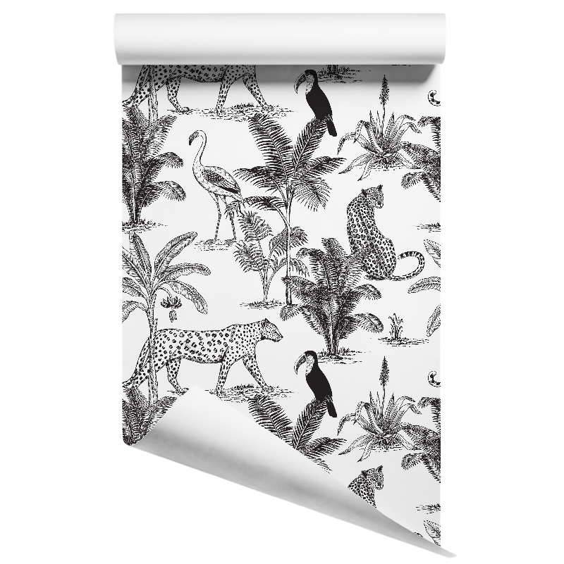 Black & White Jungle Wallpaper - Buy Online Or Call 0448113375