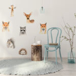 Blue interior with vintage chair