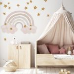 Muted Pink Rainbow with Glitter Stars Example room