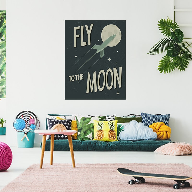 Vintage Fly To The Moon Poster