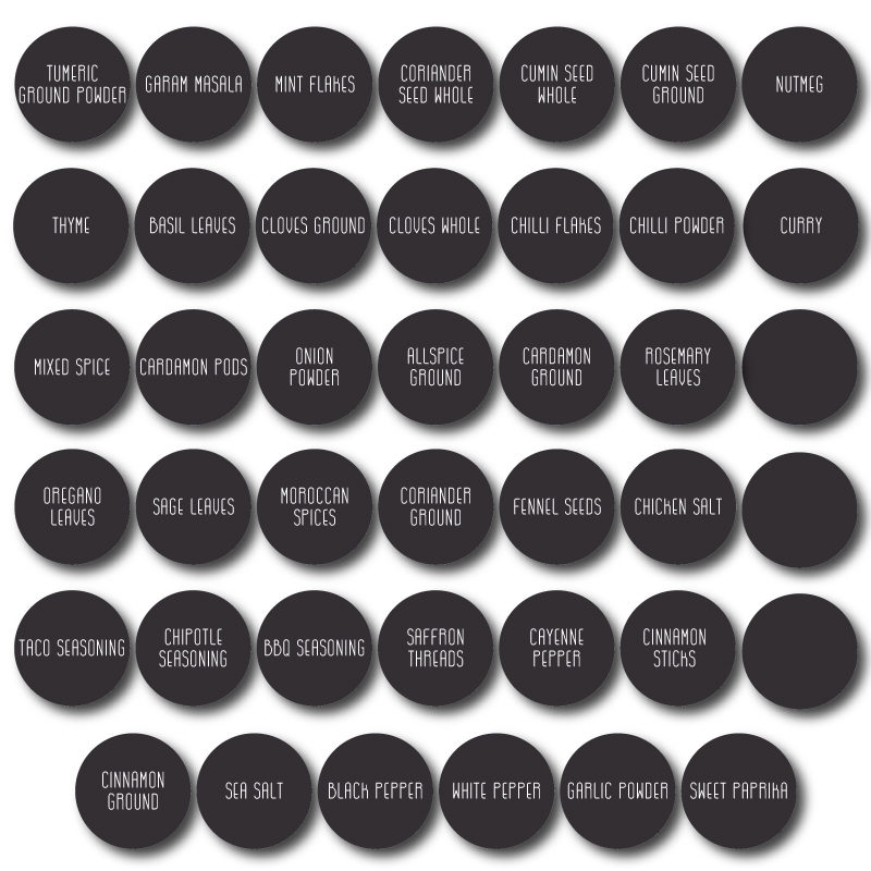 spice labels