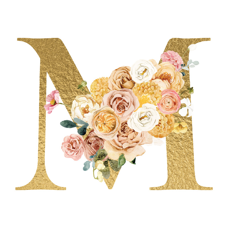 M Flower letter