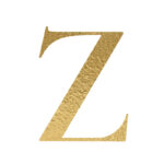 The Letter ‘Z’ is written in capital letters in strong gold colour.