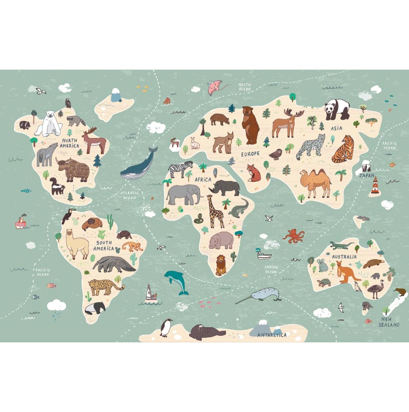 Animals World Map decal - Buy Online Or Call (03) 8774 2139