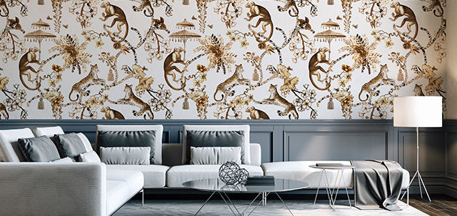 peel and stick wallpaper in ornate design