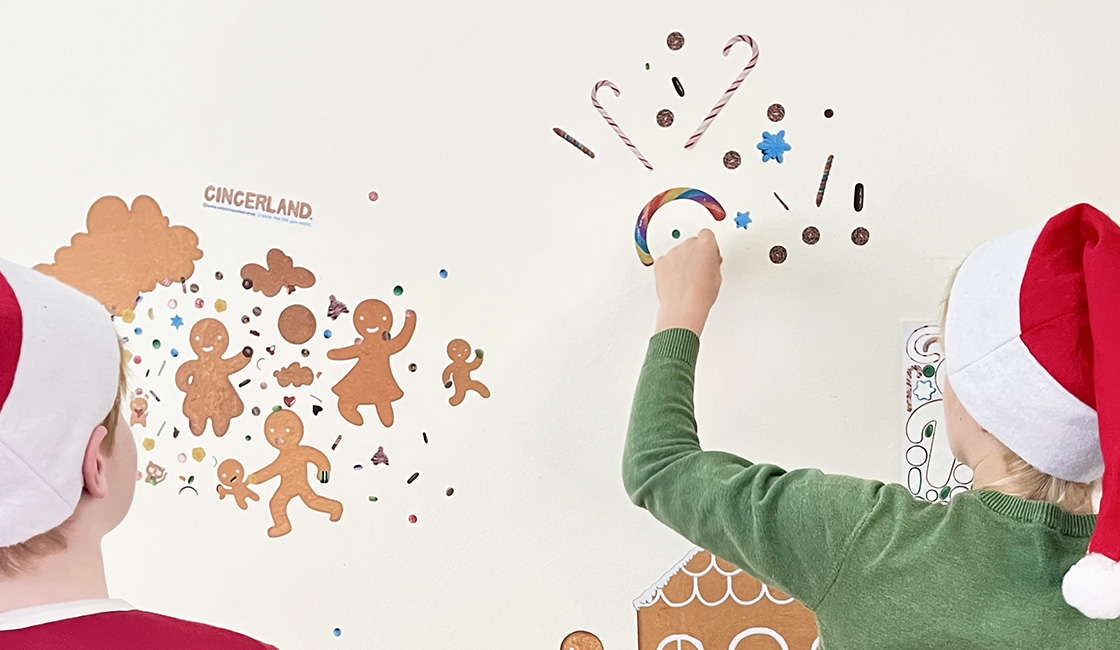 Christmas wall decals including Ginergland decals